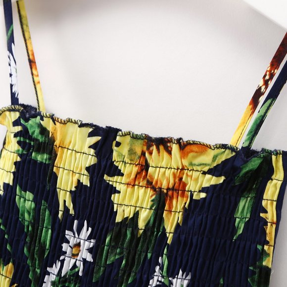 Girls Navy Sunflower Sun Dress 2T 3T 5T 6 NEW - Picture 4 of 4